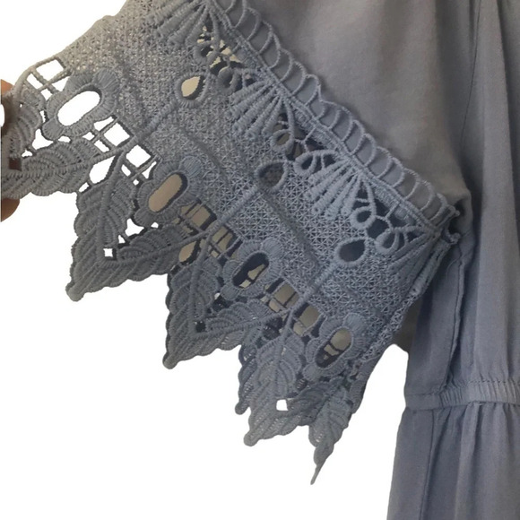 Haute Monde coquette girl light blue embroidered lace dress soft girl boho - Picture 6 of 6